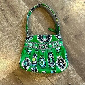 Vera Bradley Handbag Small Hannah Retired print Cupcakes Green Quilted P…
